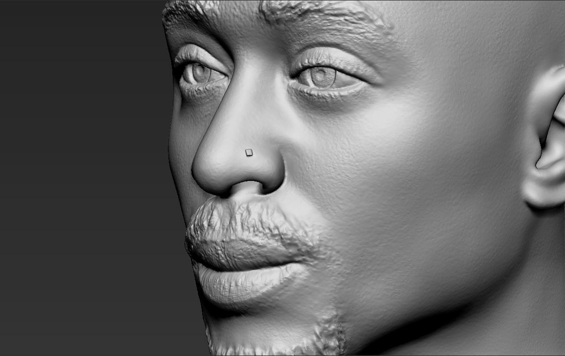 Tupac Shakur bust ready for full color 3D printing 3D print model_41
