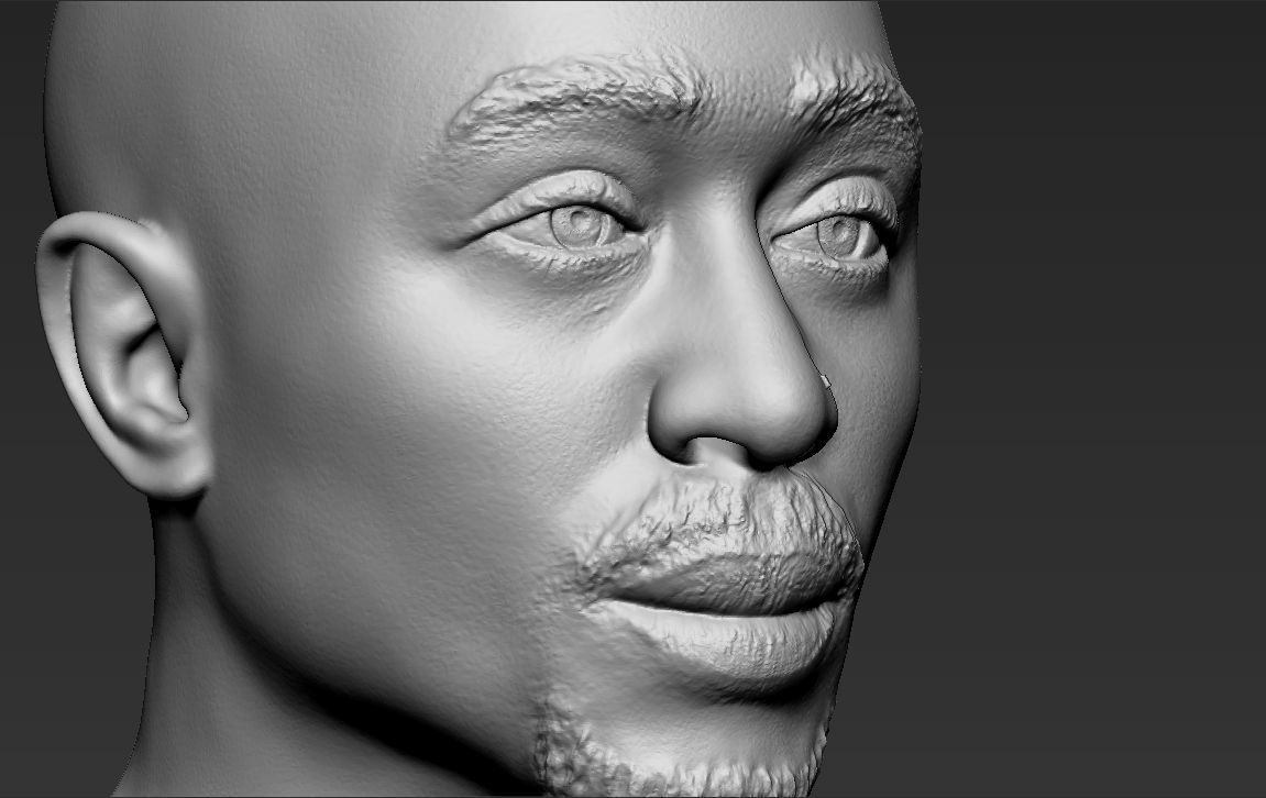 Tupac Shakur bust ready for full color 3D printing 3D print model_39