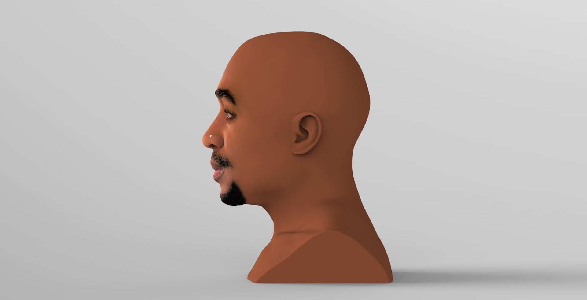 Tupac Shakur bust ready for full color 3D printing 3D print model_3