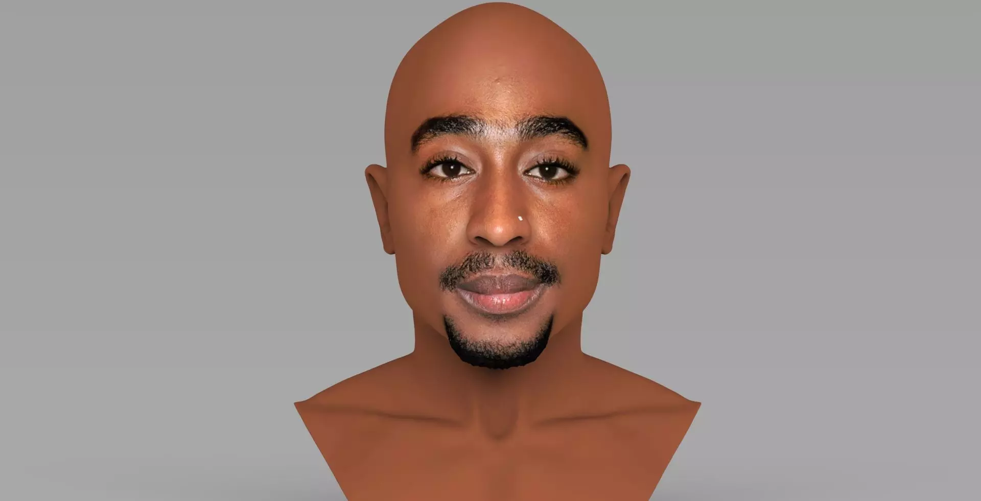 Tupac Shakur bust ready for full color 3D printing 3D print model_0