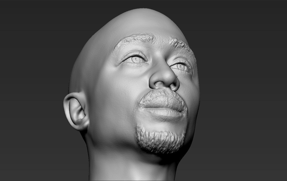 Tupac Shakur bust ready for full color 3D printing 3D print model_43