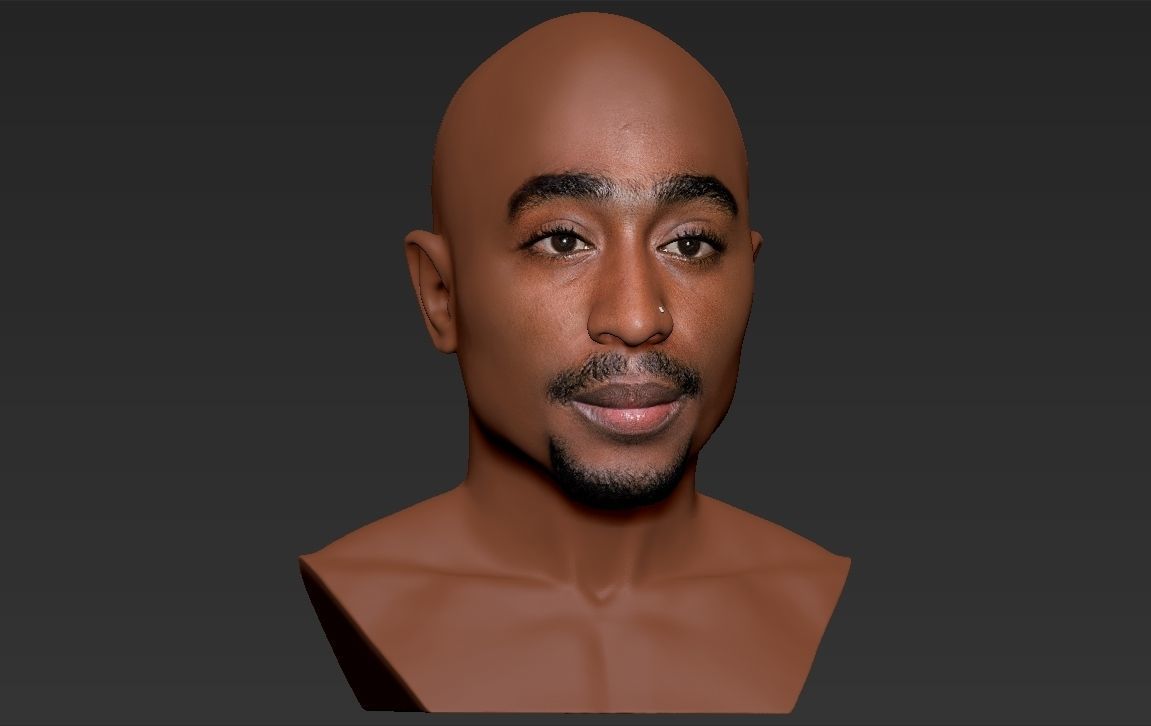 Tupac Shakur bust ready for full color 3D printing 3D print model_17