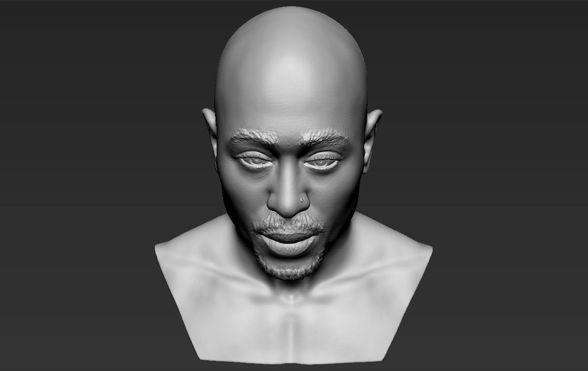 Tupac Shakur bust ready for full color 3D printing 3D print model_36