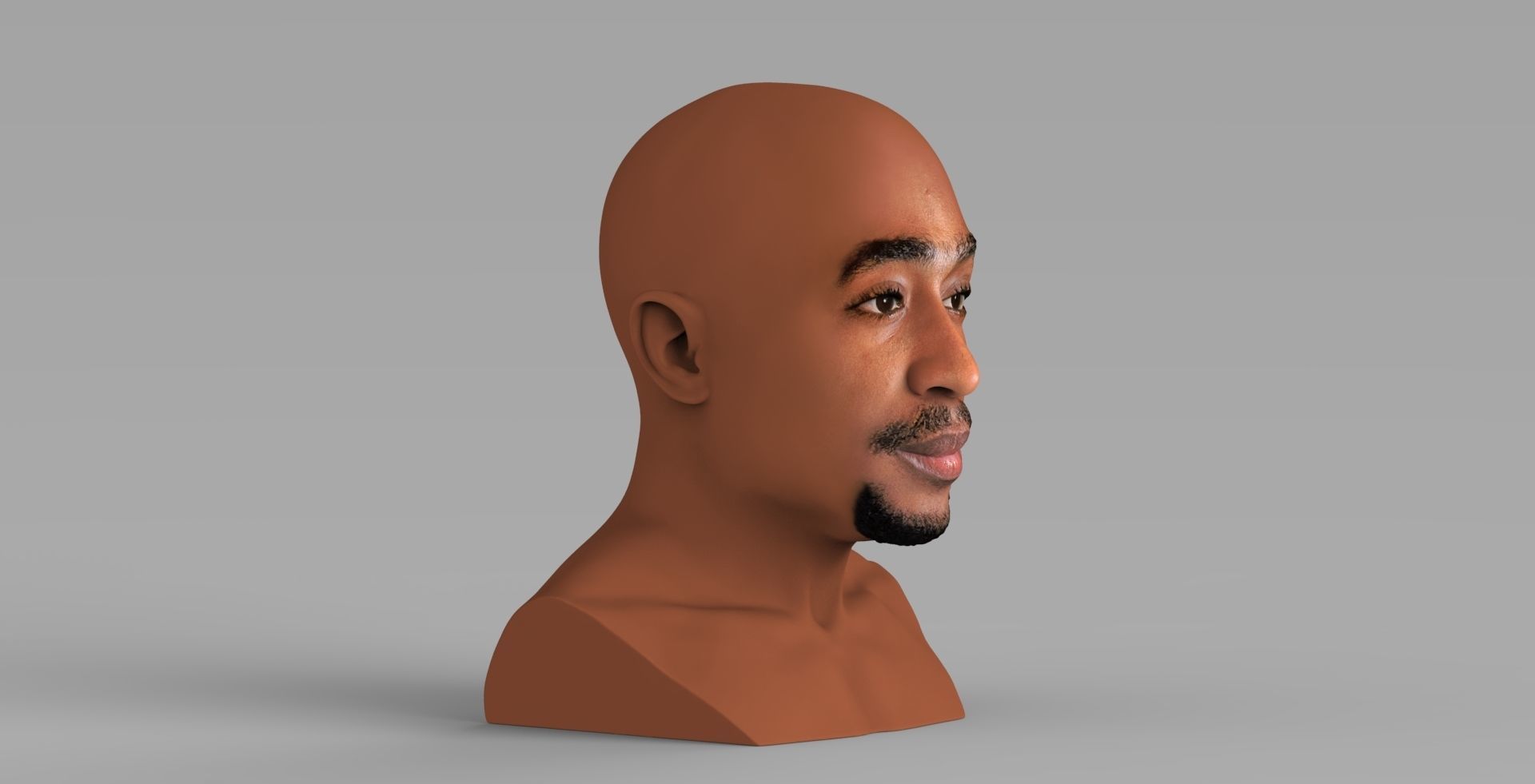 Tupac Shakur bust ready for full color 3D printing 3D print model_8
