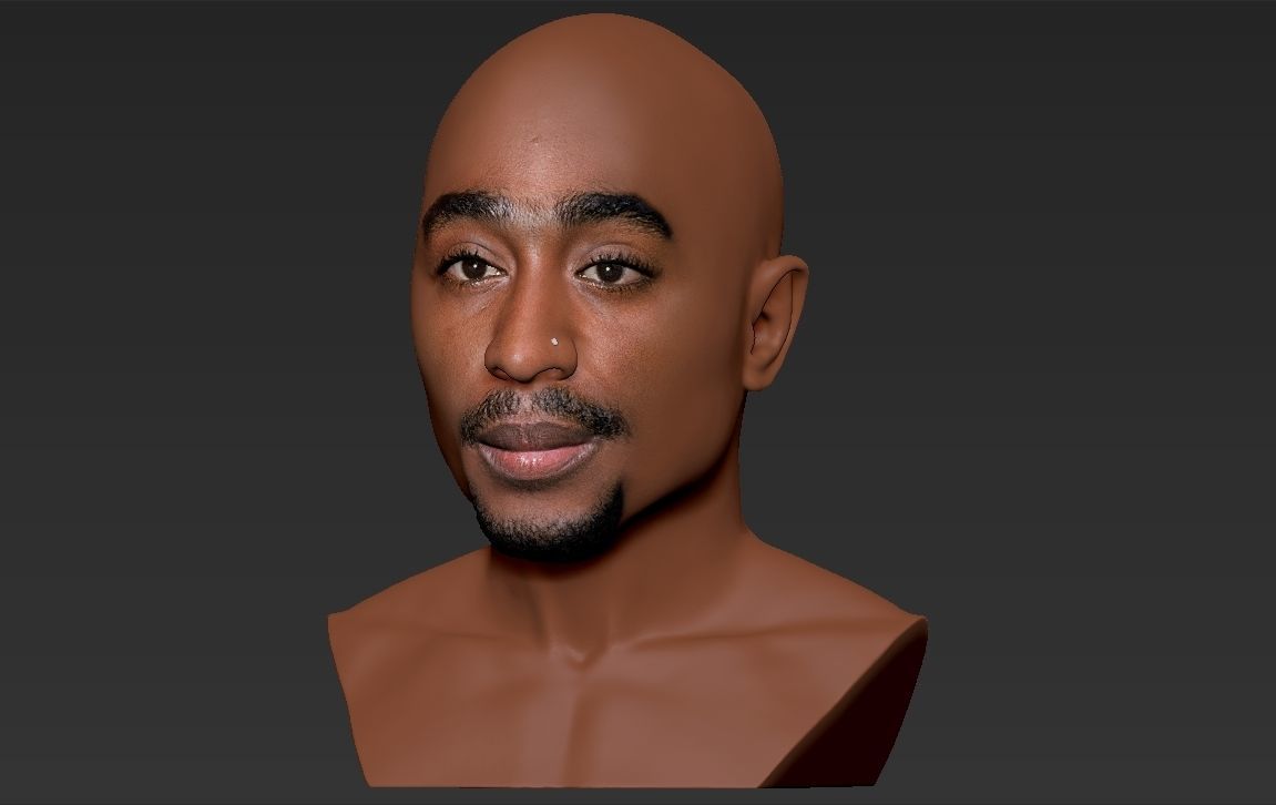 Tupac Shakur bust ready for full color 3D printing 3D print model_18