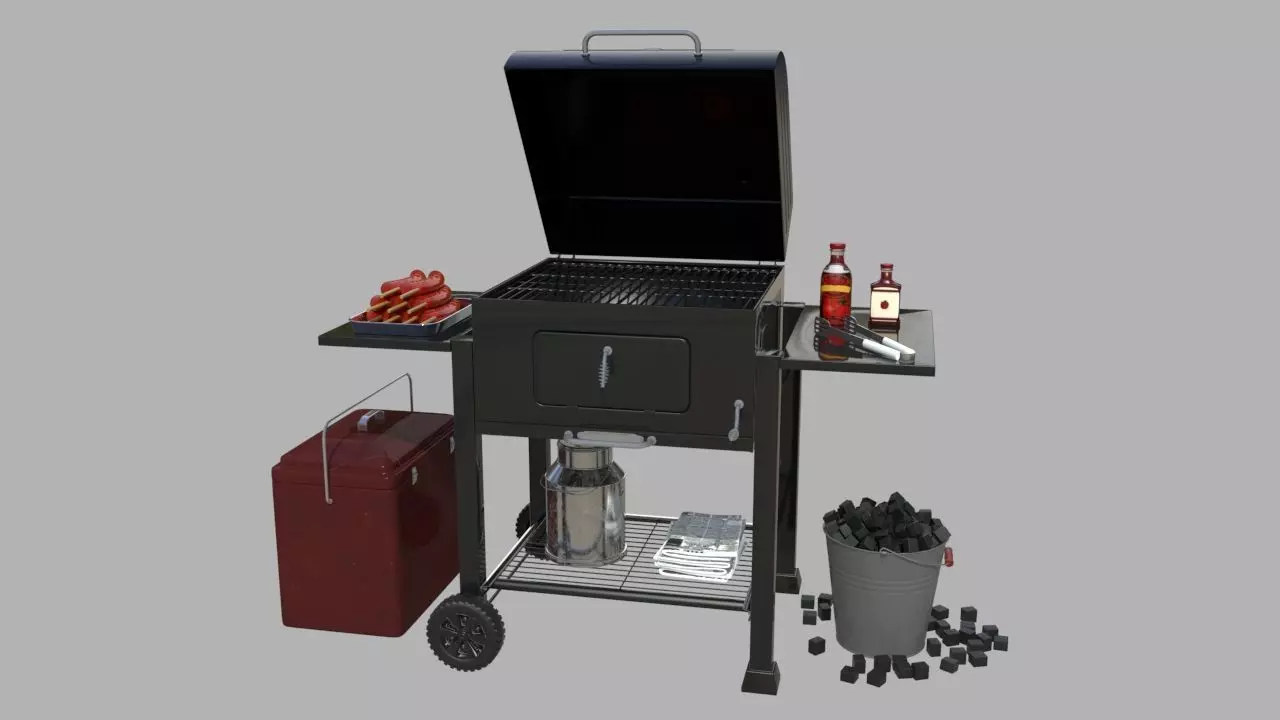 grill set bbq 3D model