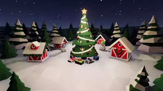 POLY Christmas Low-poly 3D model