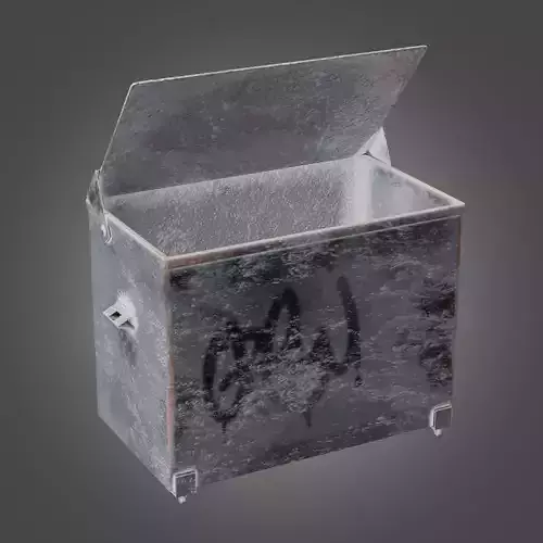 Snow Dirty Trash Container - Pbr Game Ready