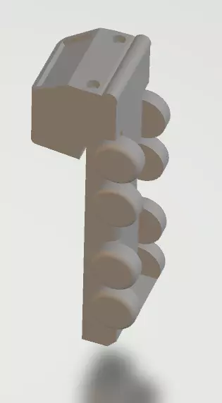 Truck door handle with four knobs 3D print model_0