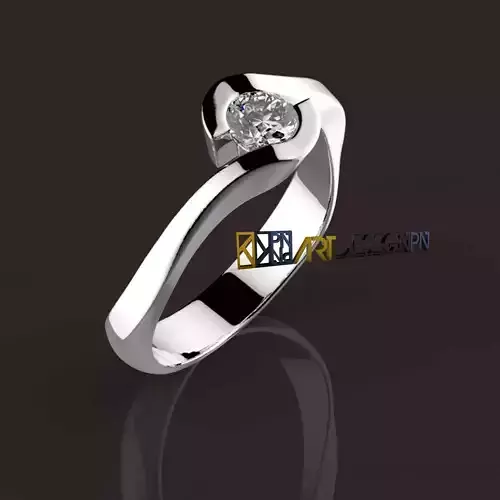 solitario   diamond solitaire ring 3D print model