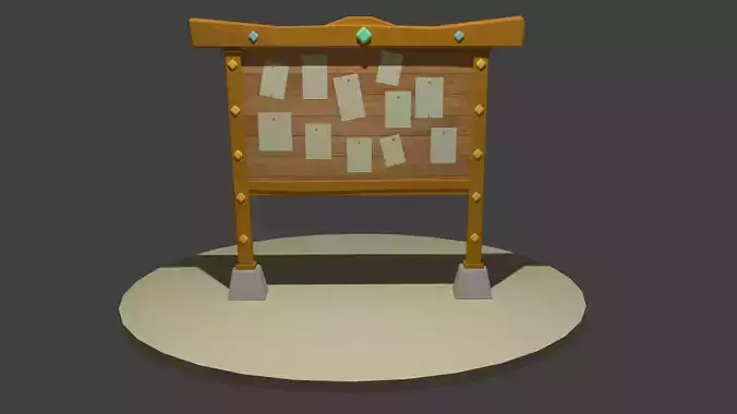 Hunter quest board  Low-poly 3D model