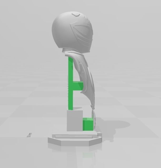 White ranger bust 3D print model_1
