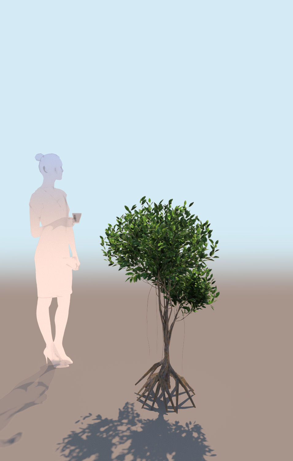mangrove bush A rhizophora mangle 3D model_2