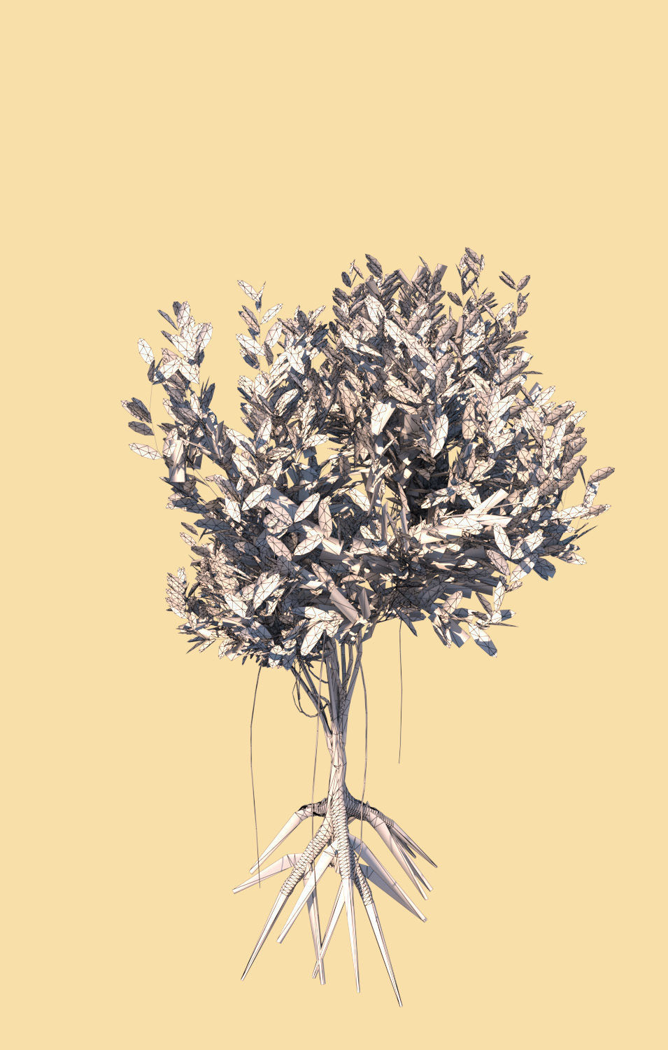 mangrove bush A rhizophora mangle 3D model_4