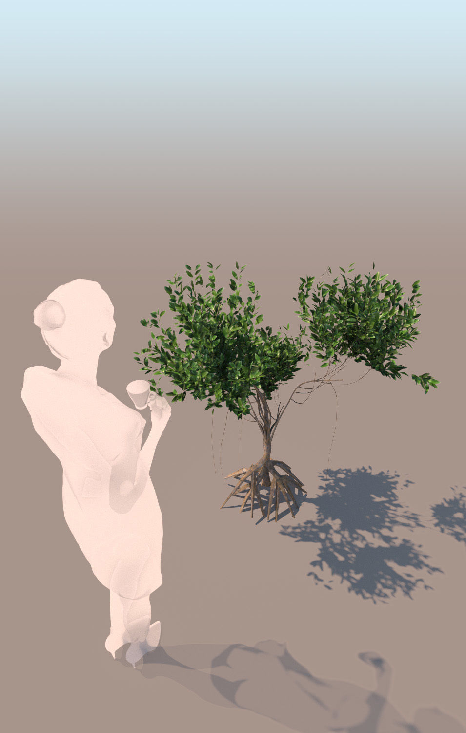 mangrove bush A rhizophora mangle 3D model_1