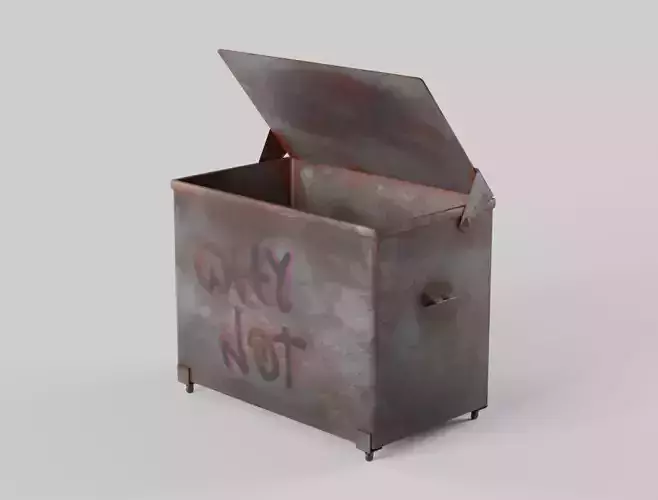 Dirty Trash Container Low-poly 3D model