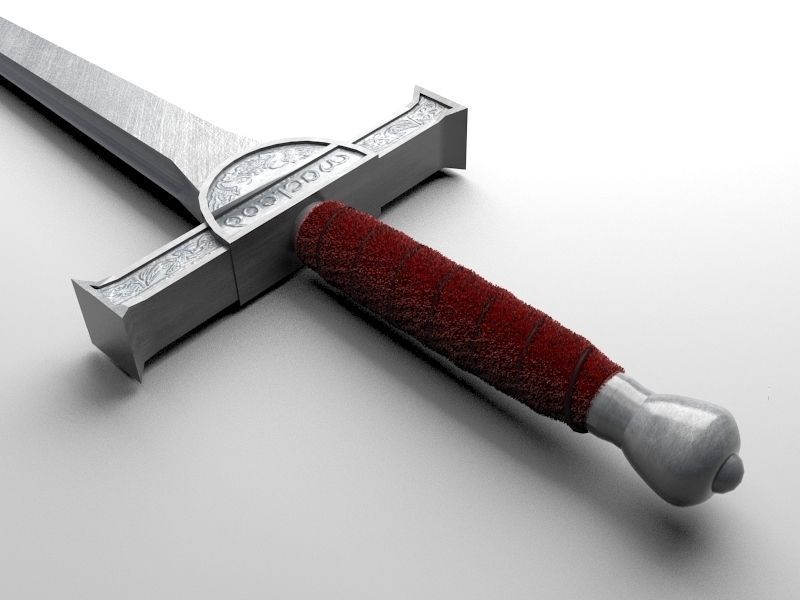 Highlander sword Low-poly 3D model_3