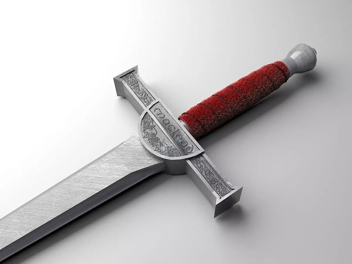 Highlander sword Low-poly 3D model_0