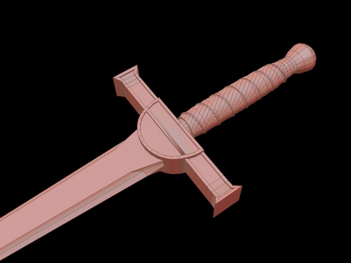 Highlander sword Low-poly 3D model_7