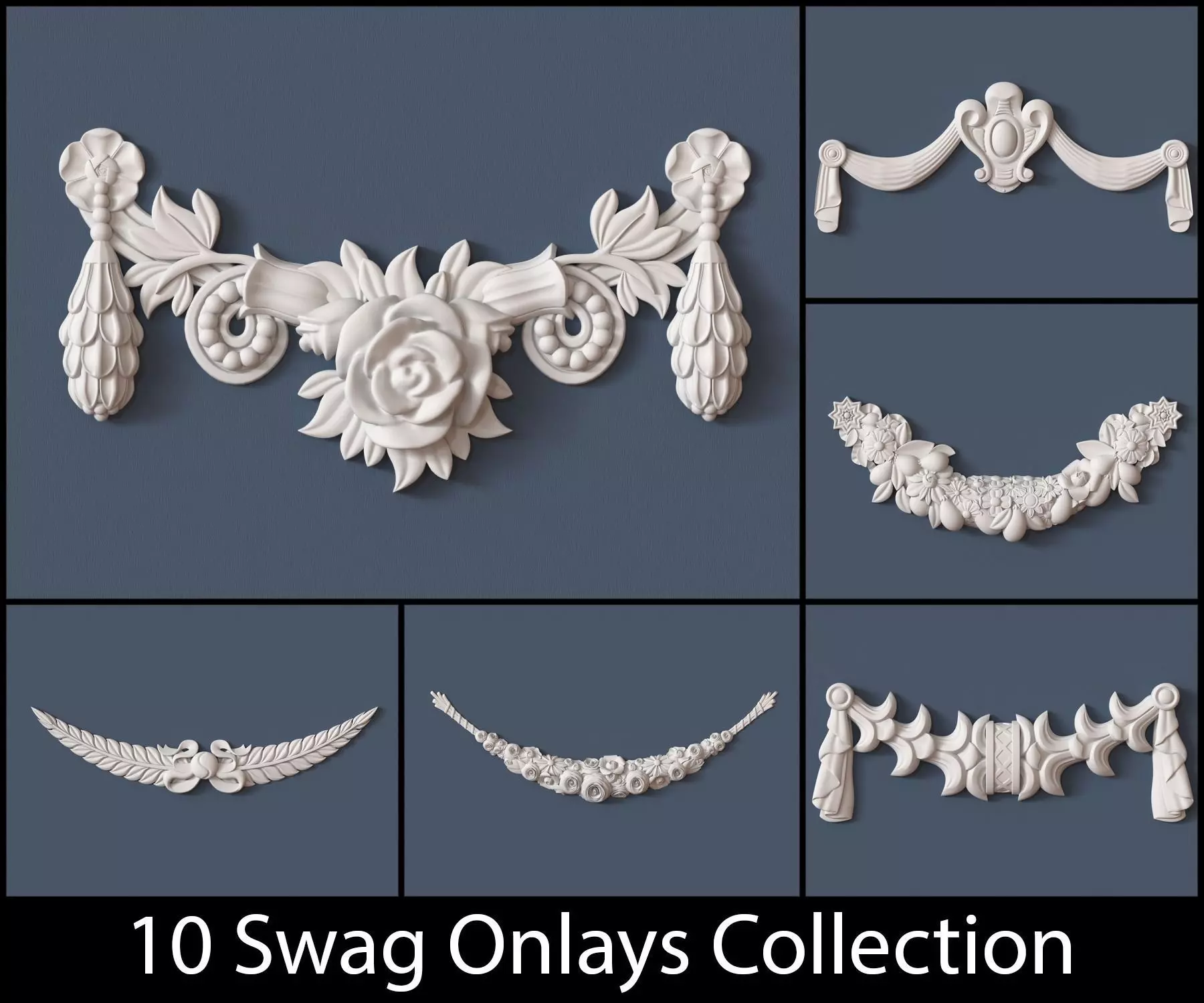 10 Swag Onlays Collection 3D model