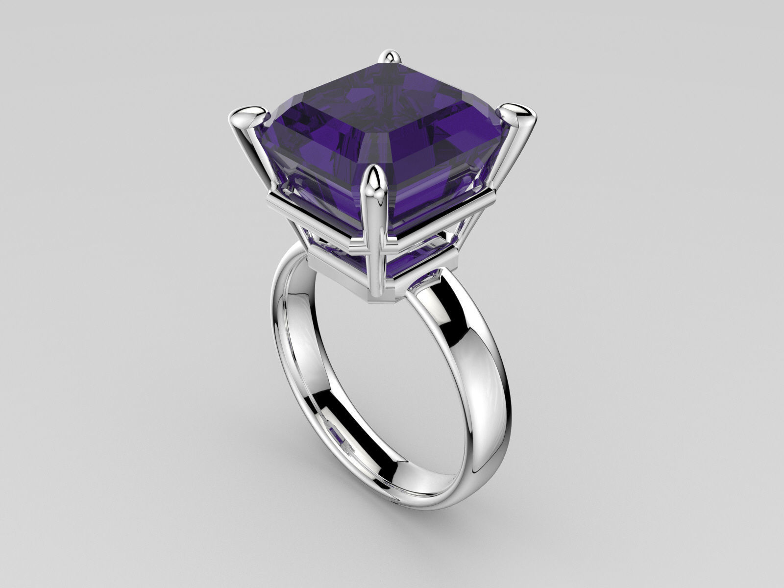 One gem ring special 3D print model_5