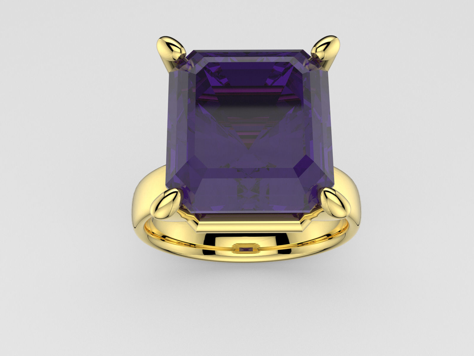 One gem ring special 3D print model_1