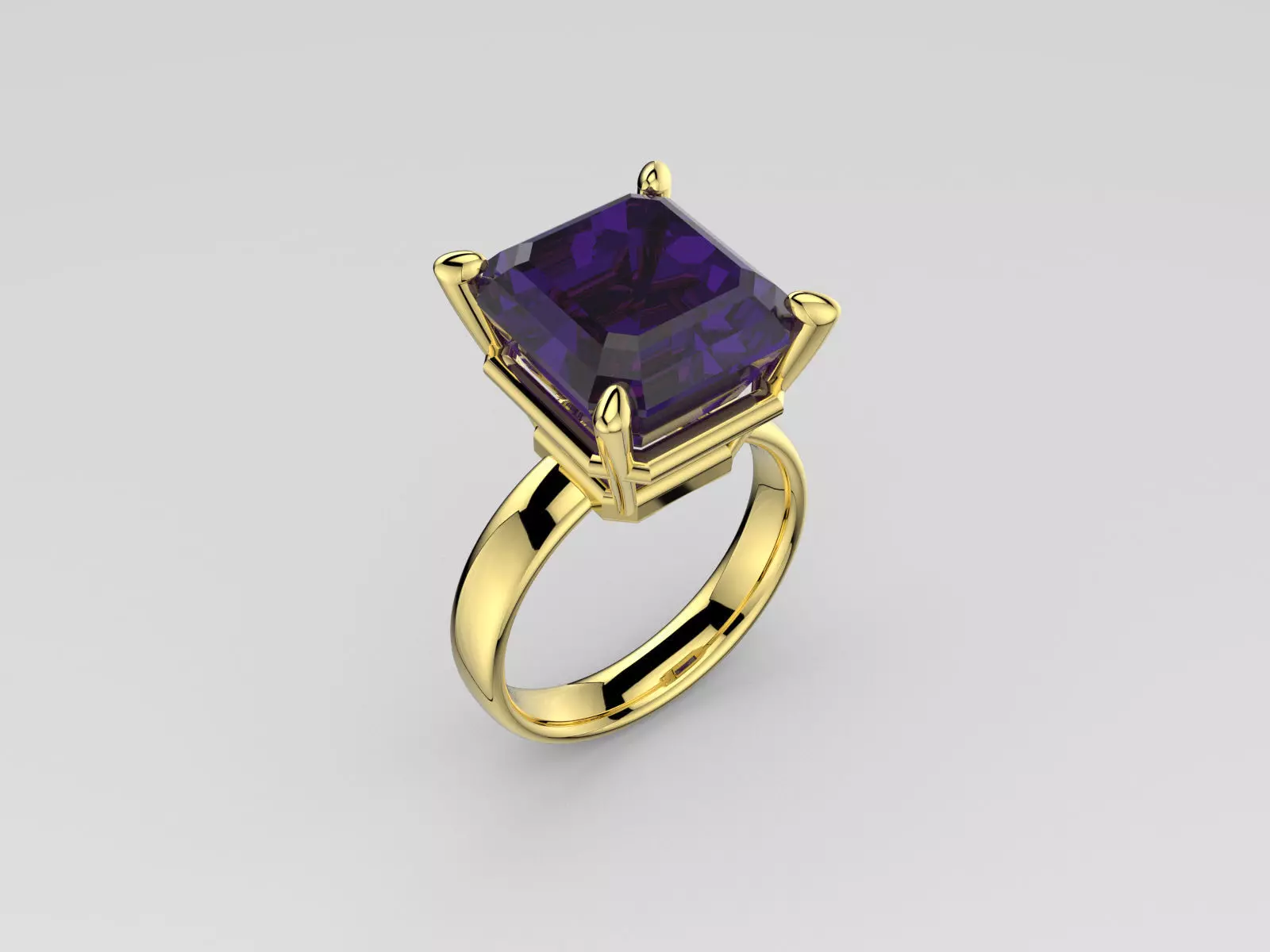 One gem ring special 3D print model_0