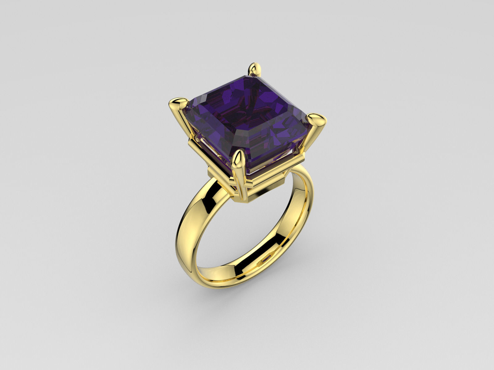 One gem ring special 3D print model_2
