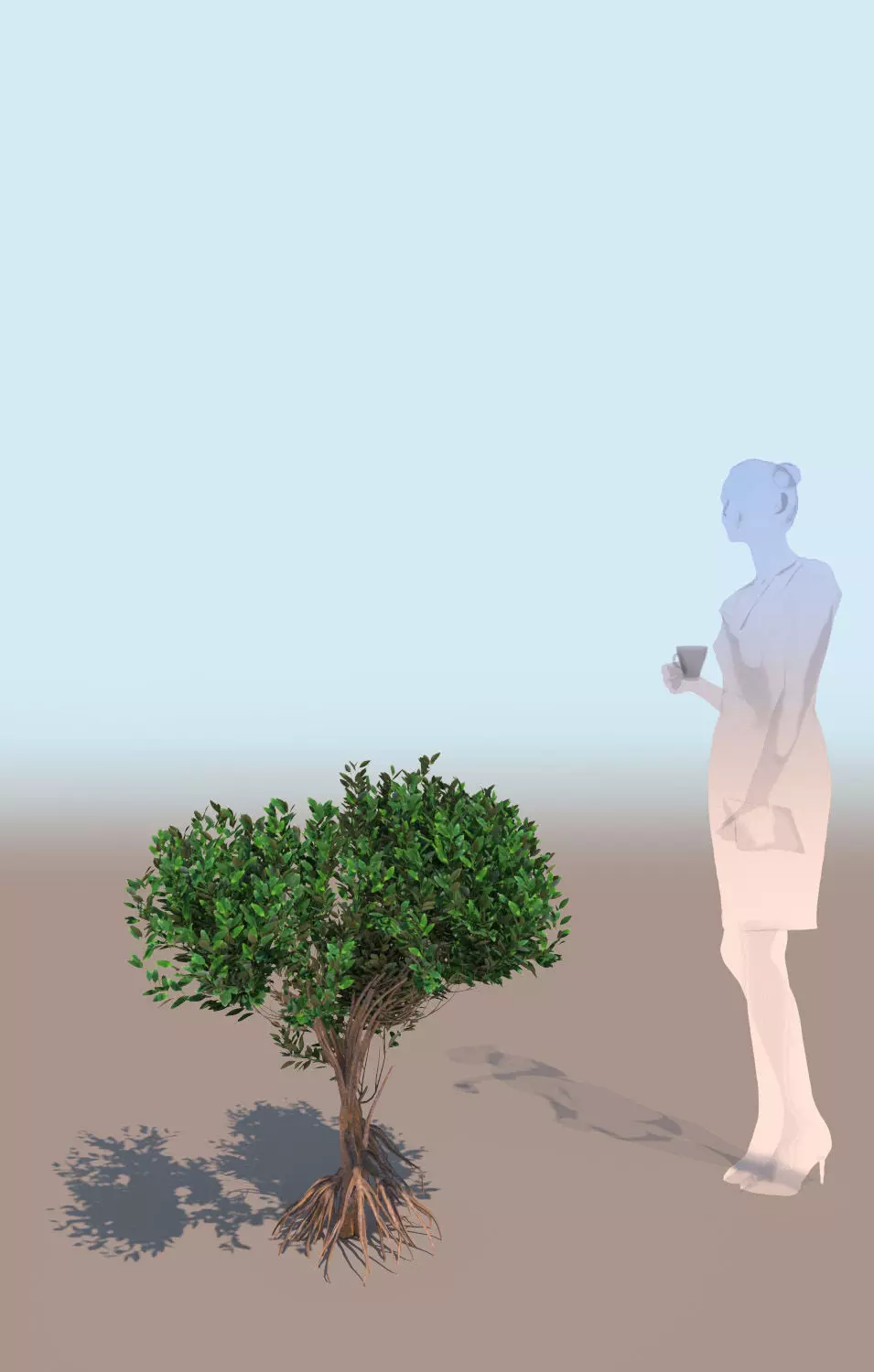 mangrove bush B rhizophora mangle 3D model_0