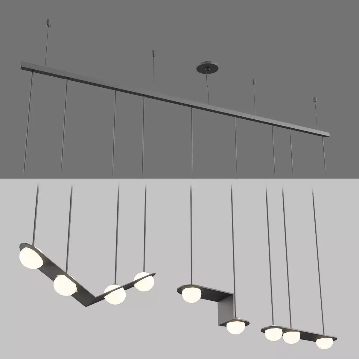 LED direct light pendant lamp LAURENT 3D model_0