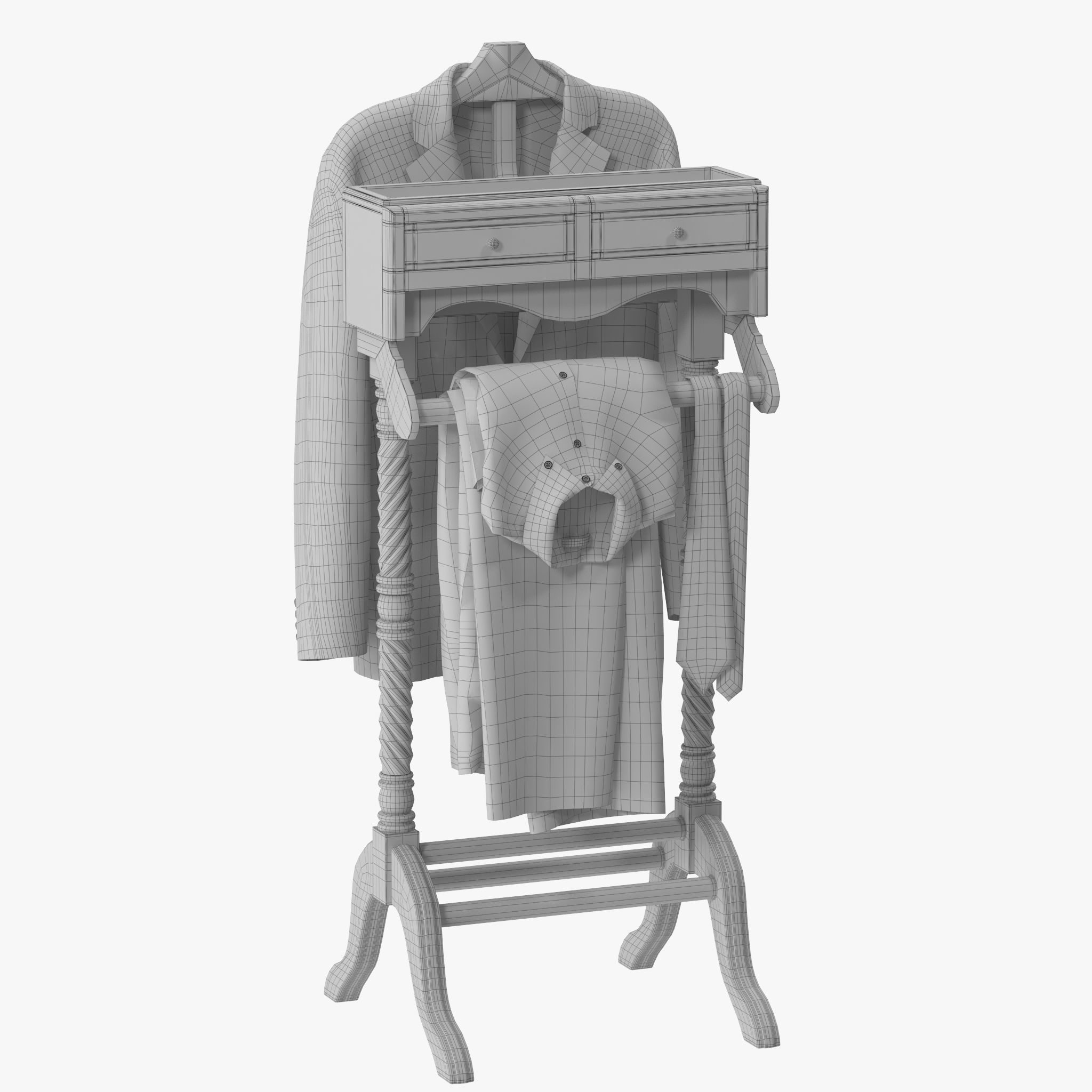 Classic Valet Stand 3D model_12