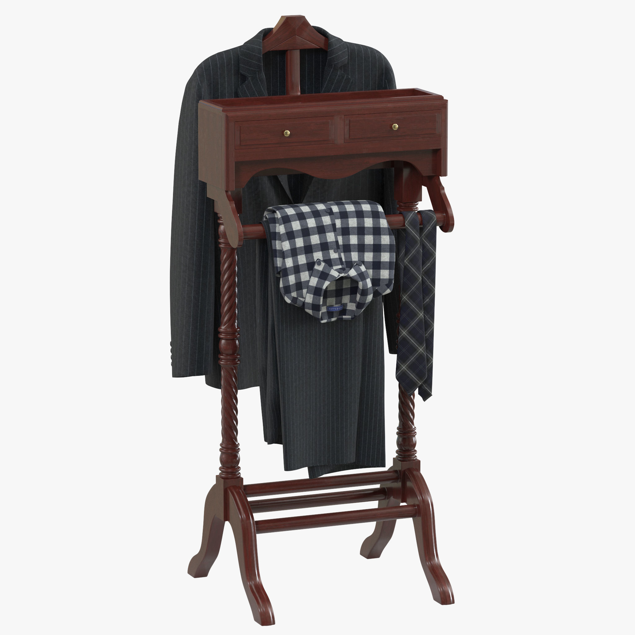 Classic Valet Stand 3D model_3