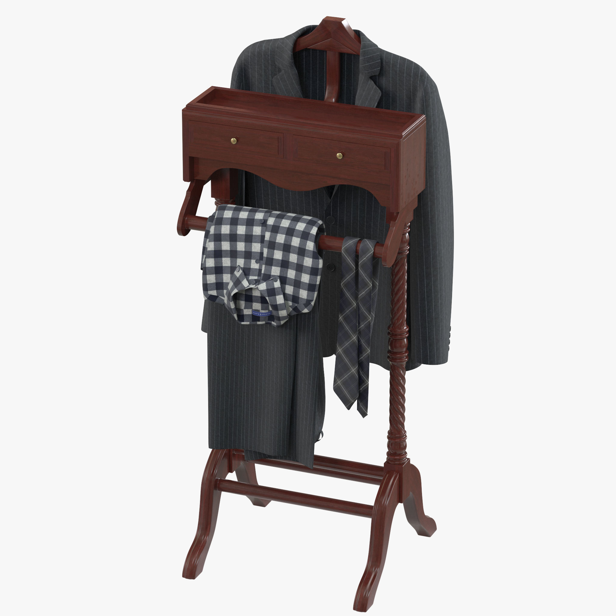 Classic Valet Stand 3D model_4