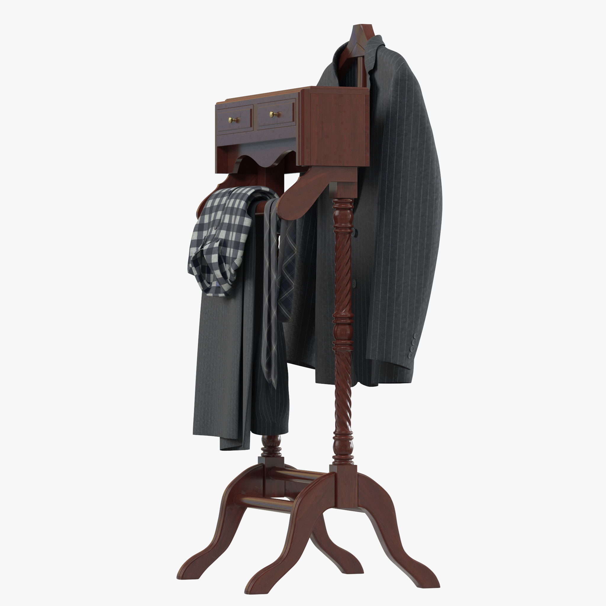 Classic Valet Stand 3D model_7
