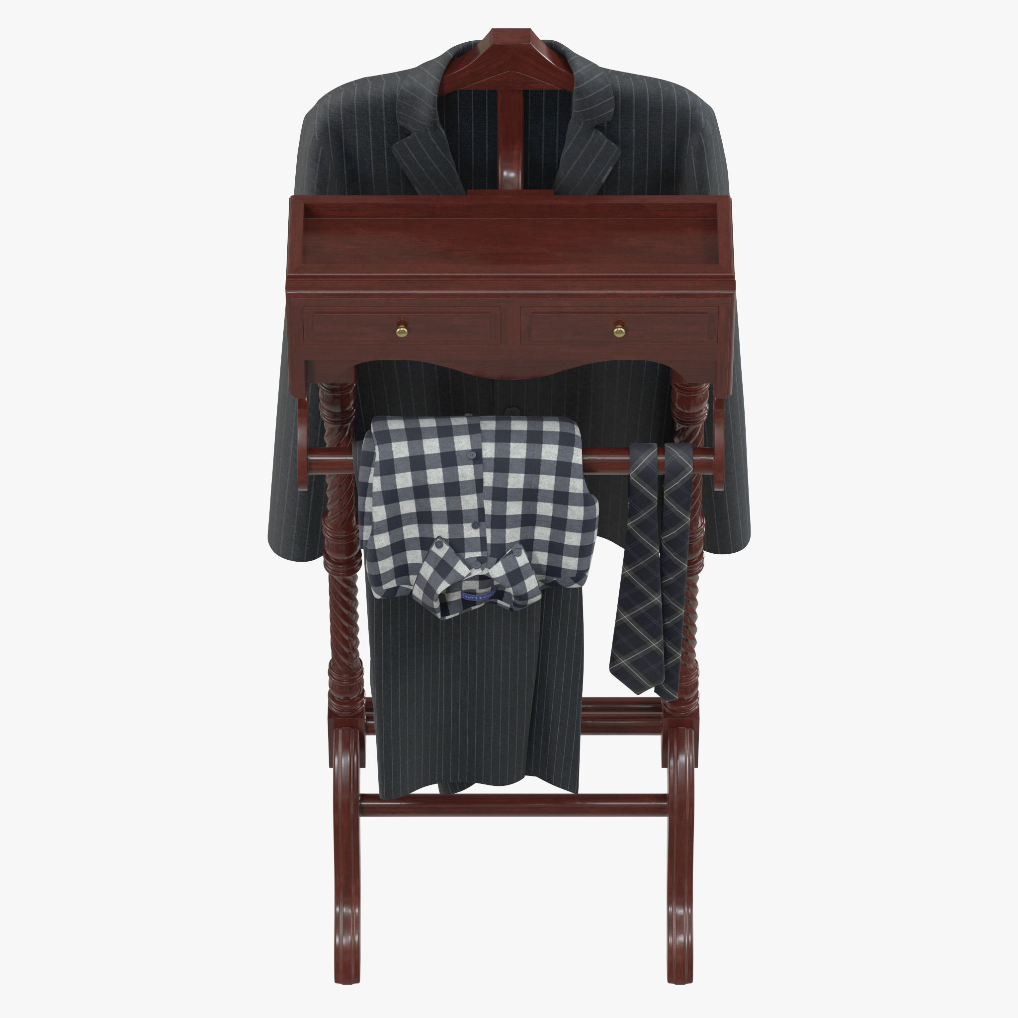 Classic Valet Stand 3D model_9