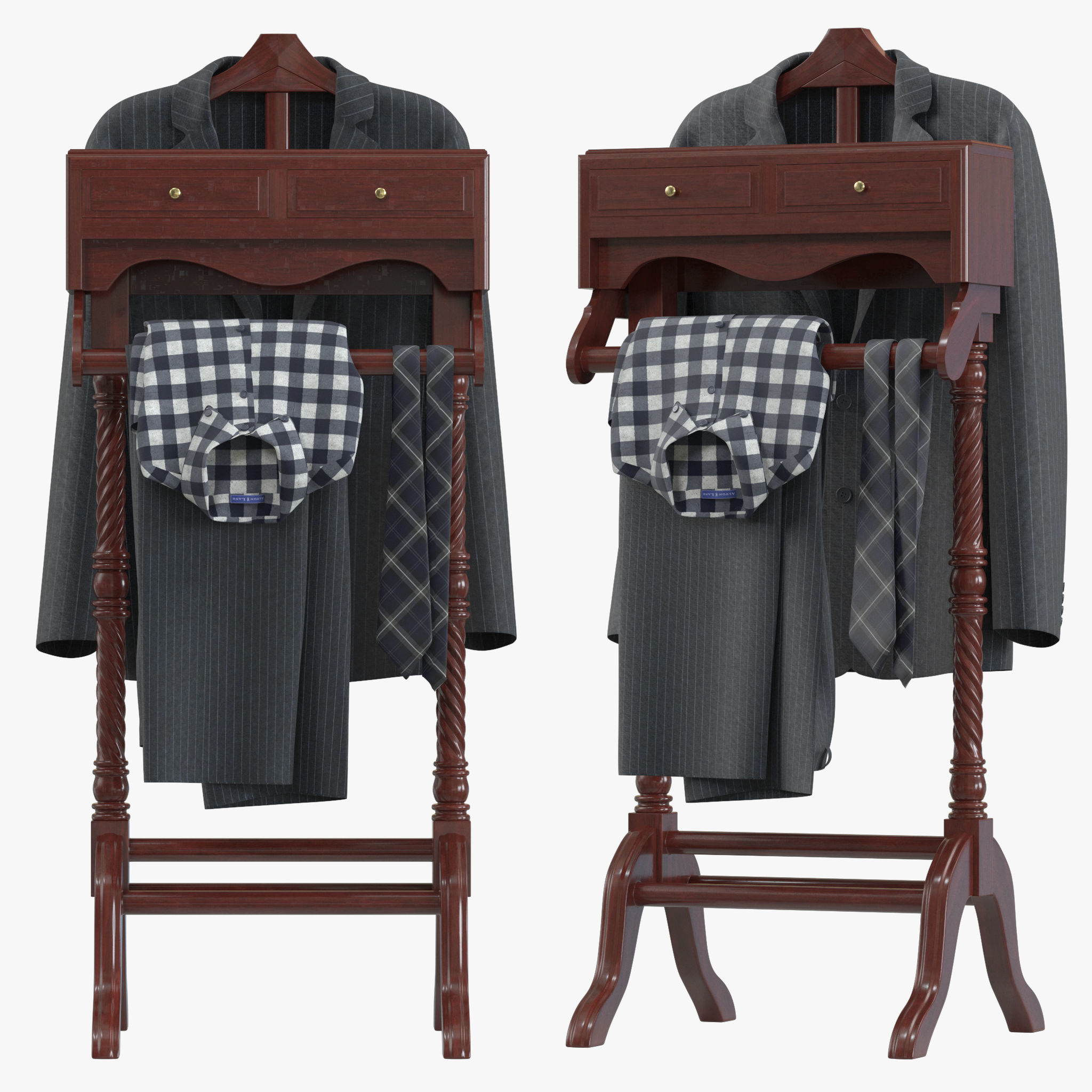 Classic Valet Stand 3D model_2