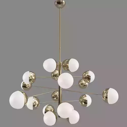 Mid Century Stilnovo Globe Cluster Chandelier Large