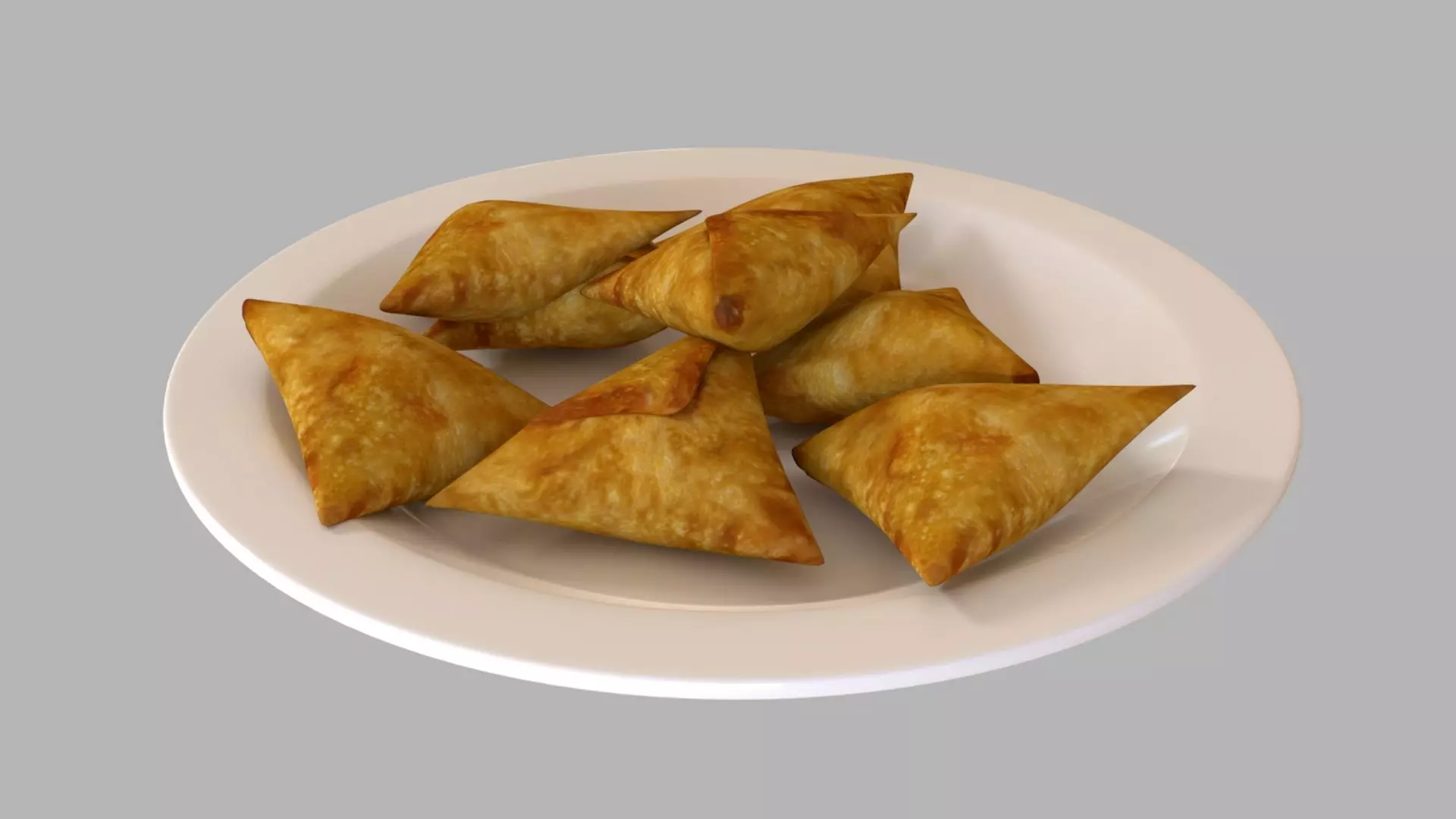 Onion Samosa Low-poly 3D model_0