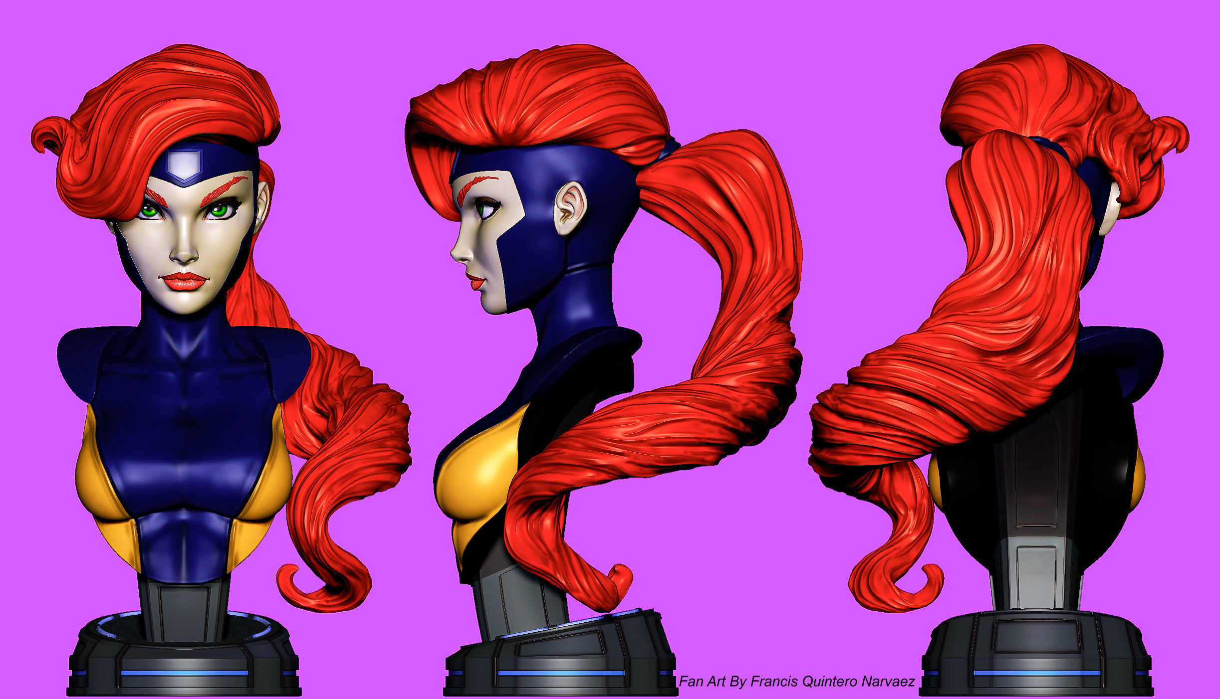 Campbells Jean Grey  Bust 3D print model_1