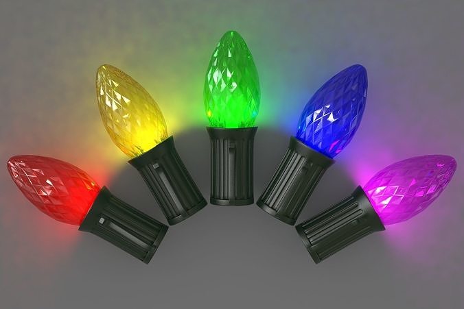 Bulb C7 Faceted  Low-poly 3D model
