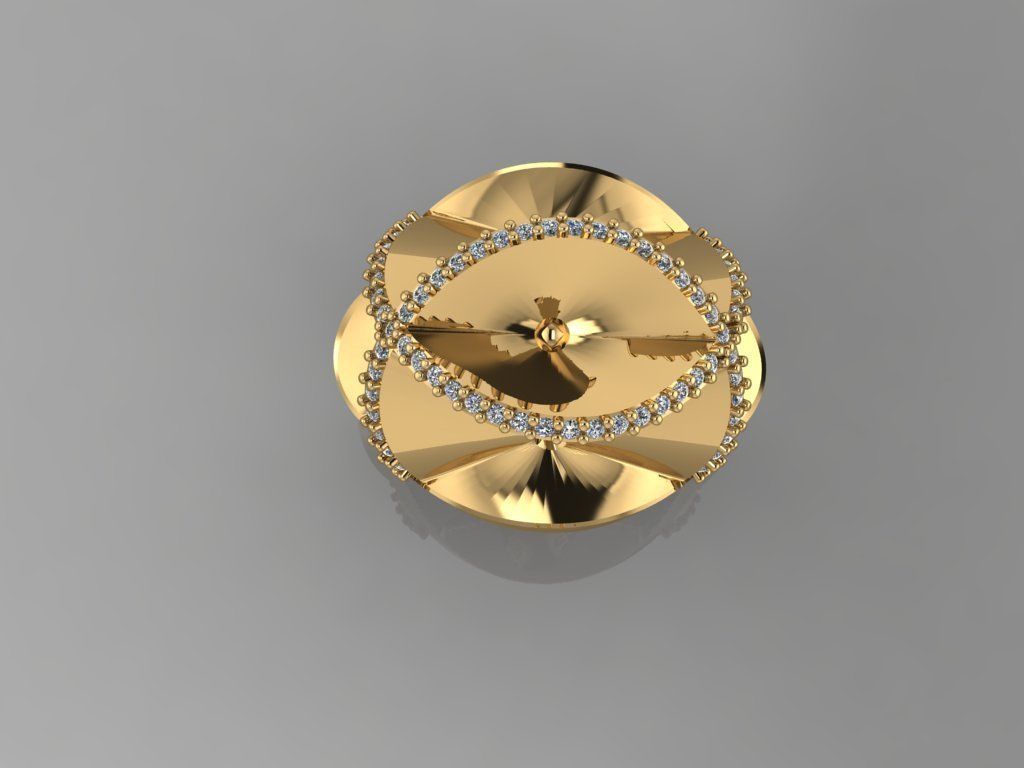 GC GOLD Y213- Diamond gold Ring 3D print model_2