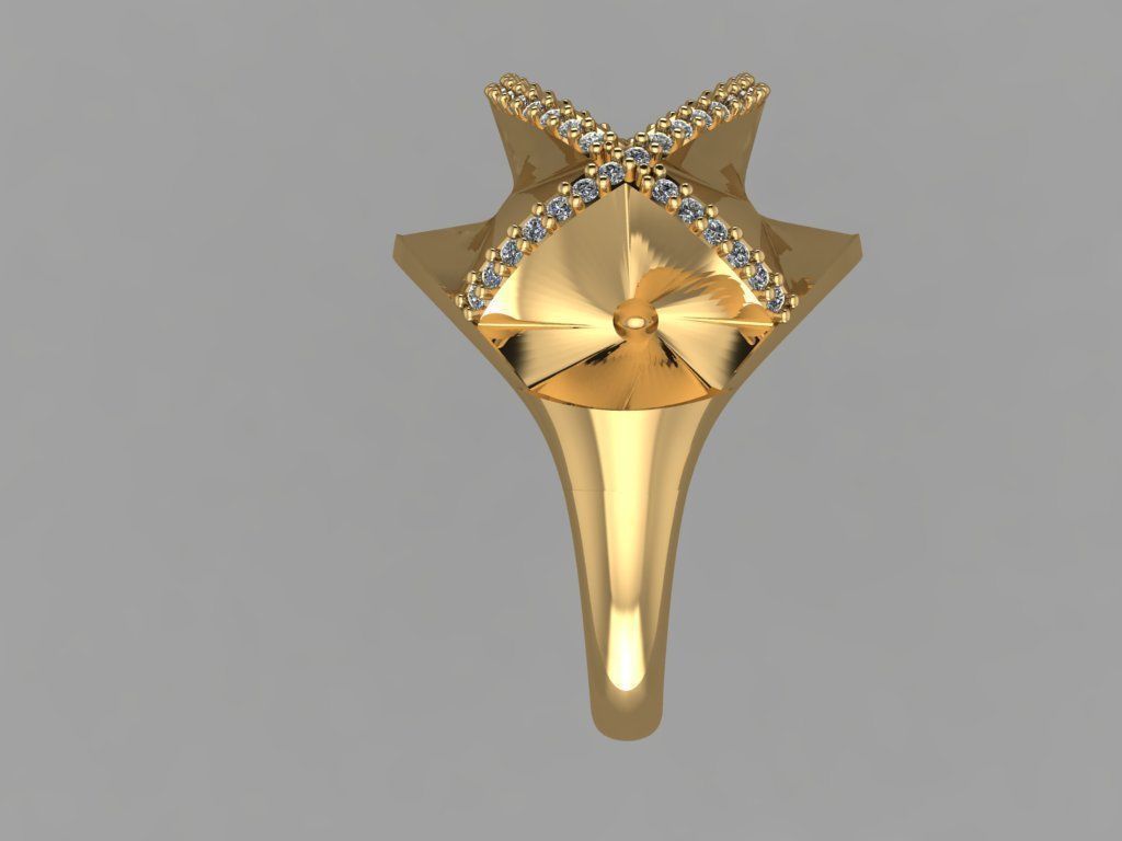 GC GOLD Y213- Diamond gold Ring 3D print model_4