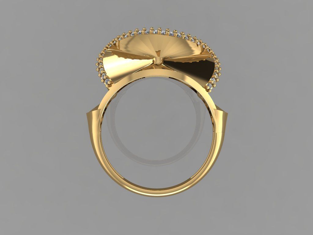 GC GOLD Y213- Diamond gold Ring 3D print model_3