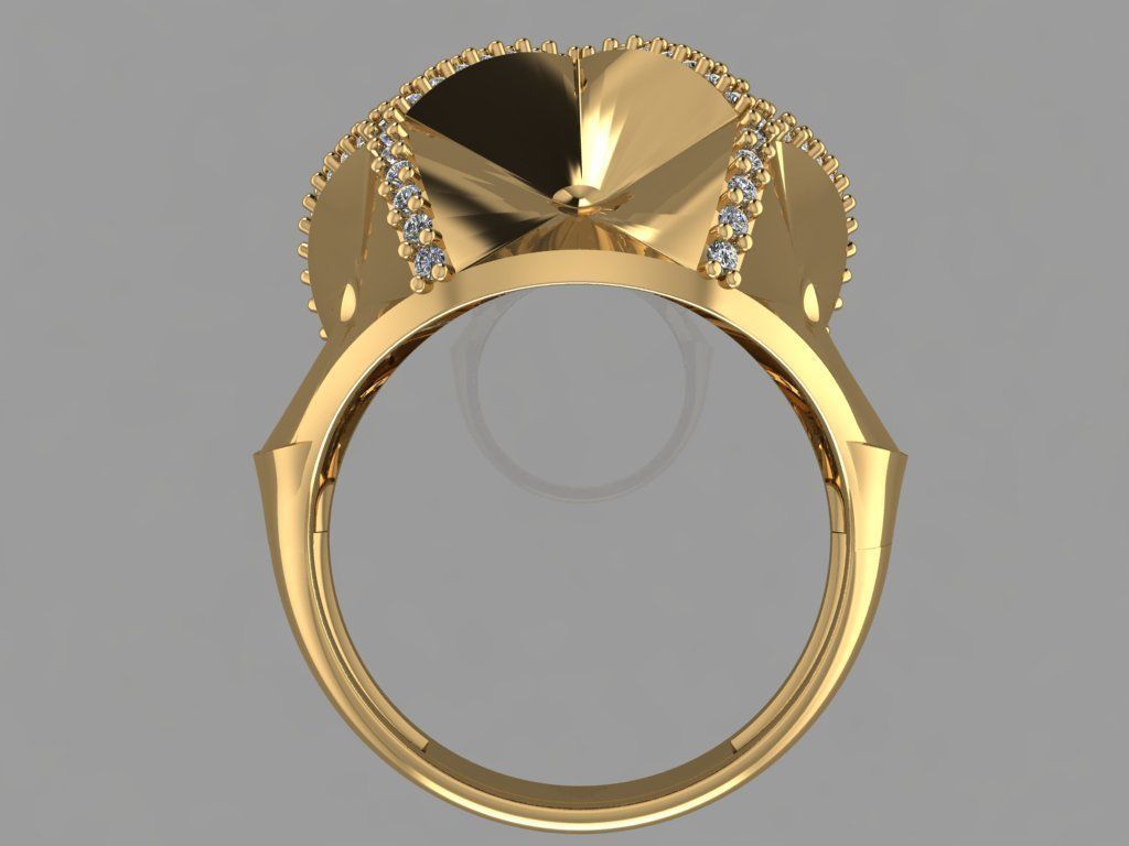 GC GOLD Y215- Diamond gold Ring  3D print model_3
