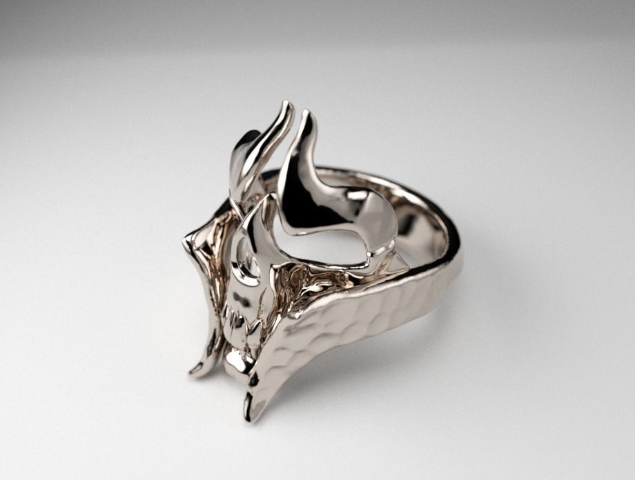 rings skull 3D print model_2