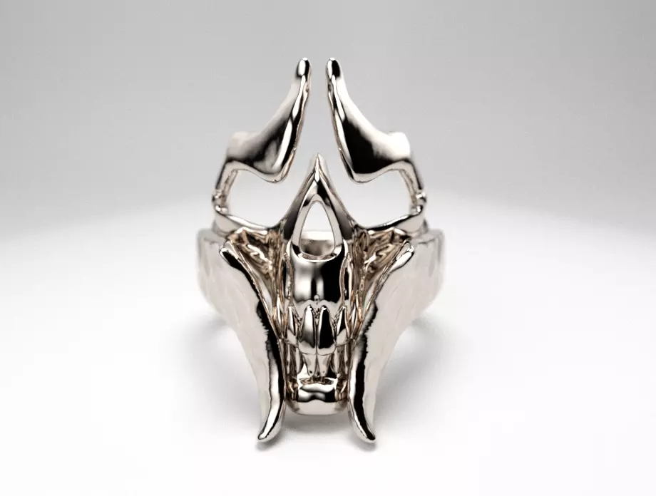 rings skull 3D print model_0