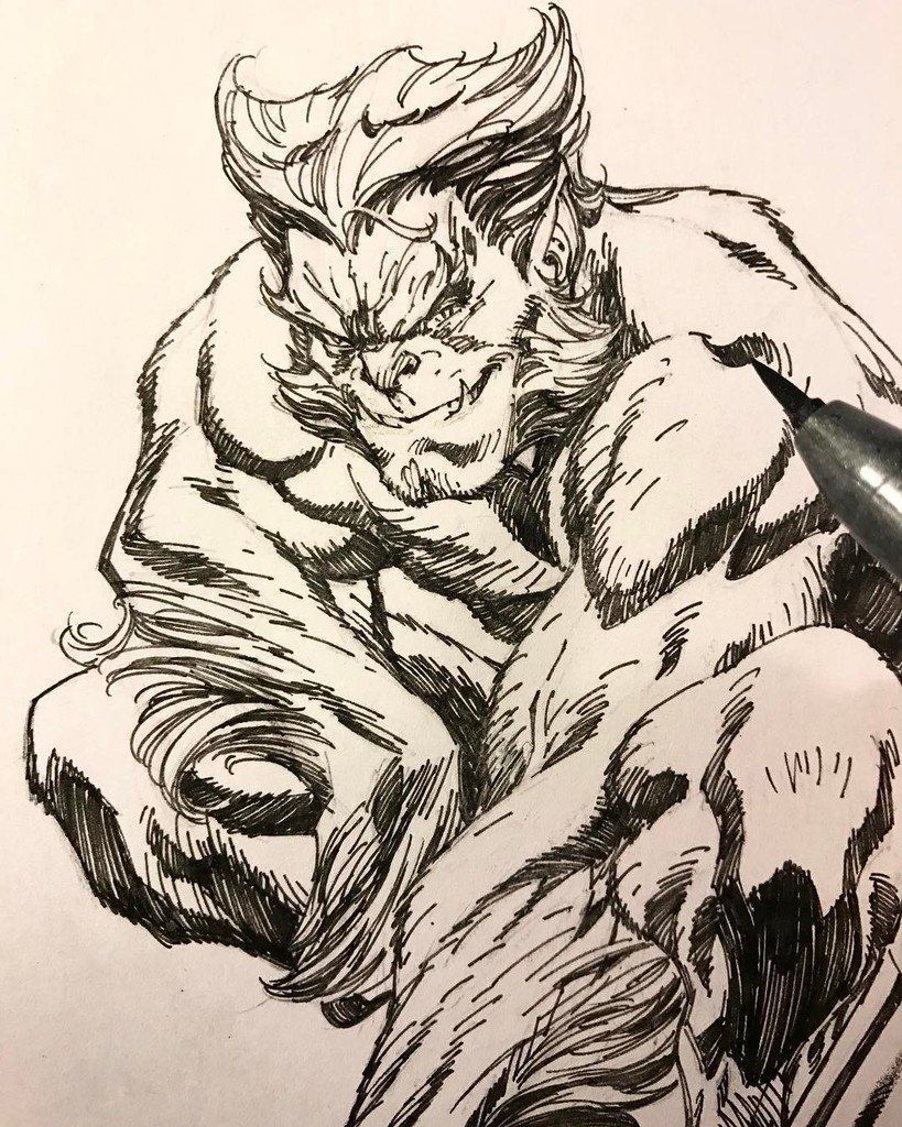 Campbells Beast Bust 3D print model_3