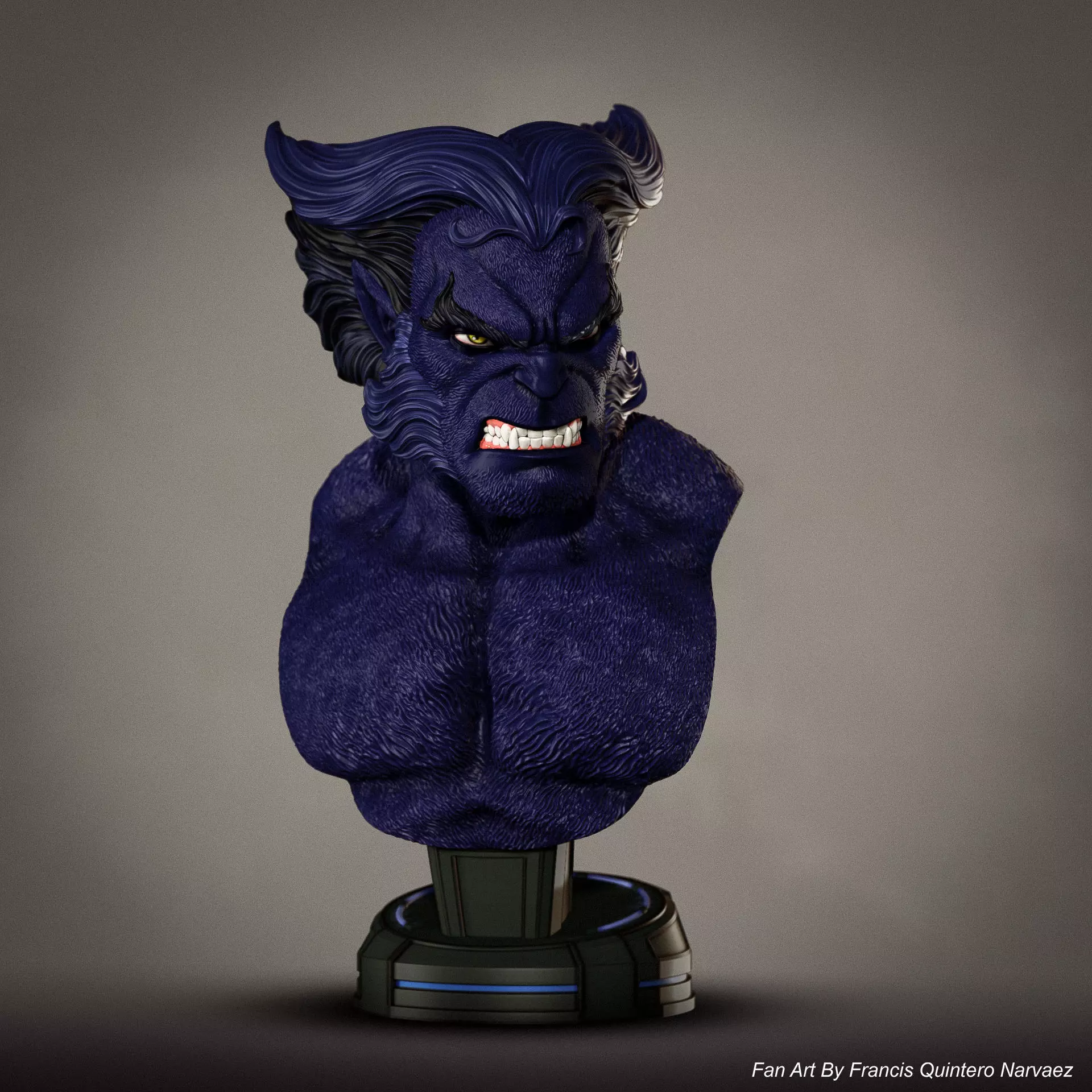 Campbells Beast Bust 3D print model_0