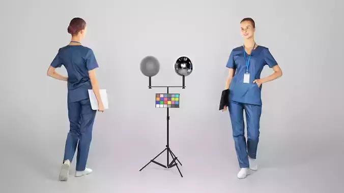 Young surgical nurse with a folder 105 Low-poly 3D model