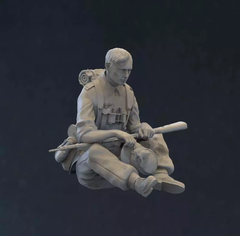 German soldier 3D print model_0